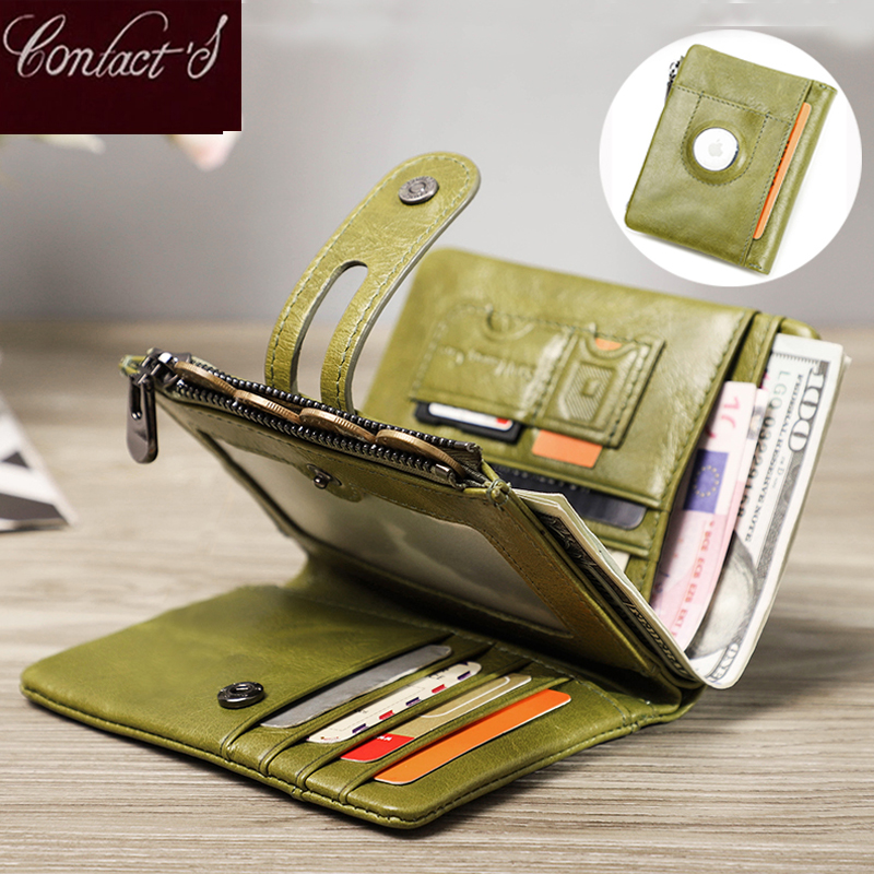 Women'S Young Bags - Oil Leather Women Wallets Short Card