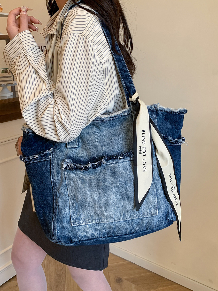 Hobo Bag Slouchy - Upcycled Denim Purse Y2K Style Slouchy