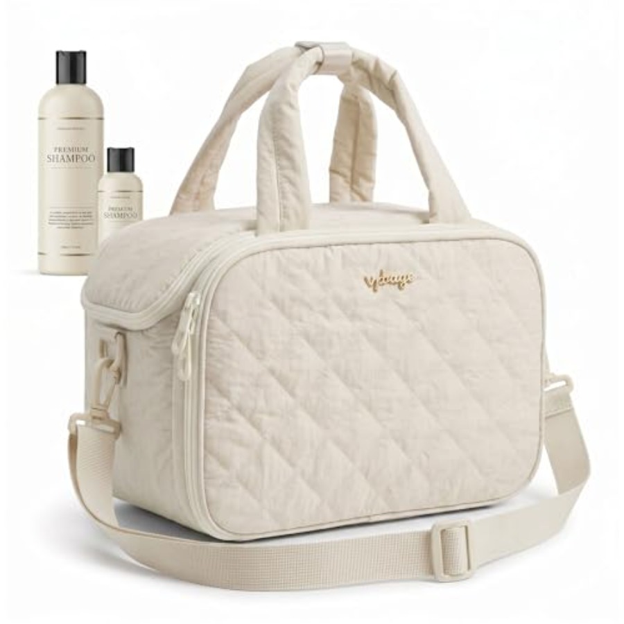 Women Bags For Travel - Large Quilted Toiletry Bag for Women,