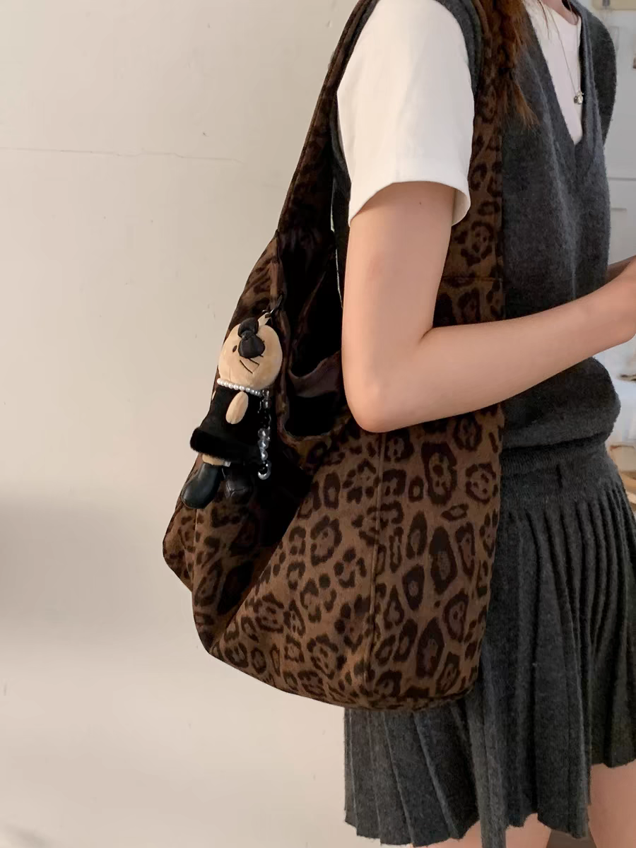 Retro Leopard Print Suede Larg - огляд і ціна Women'S Young Bags