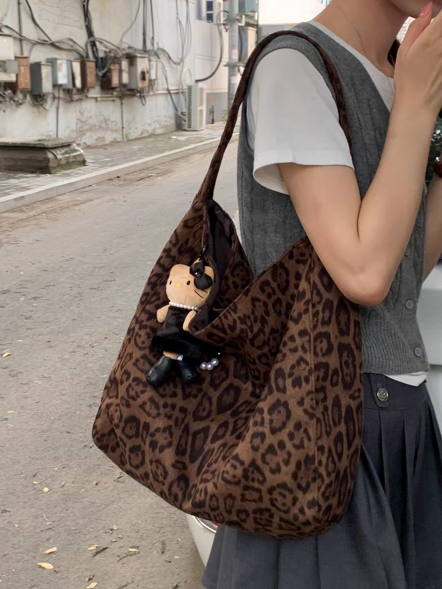 Retro Leopard Print Suede Larg - огляд і ціна Women'S Young Bags