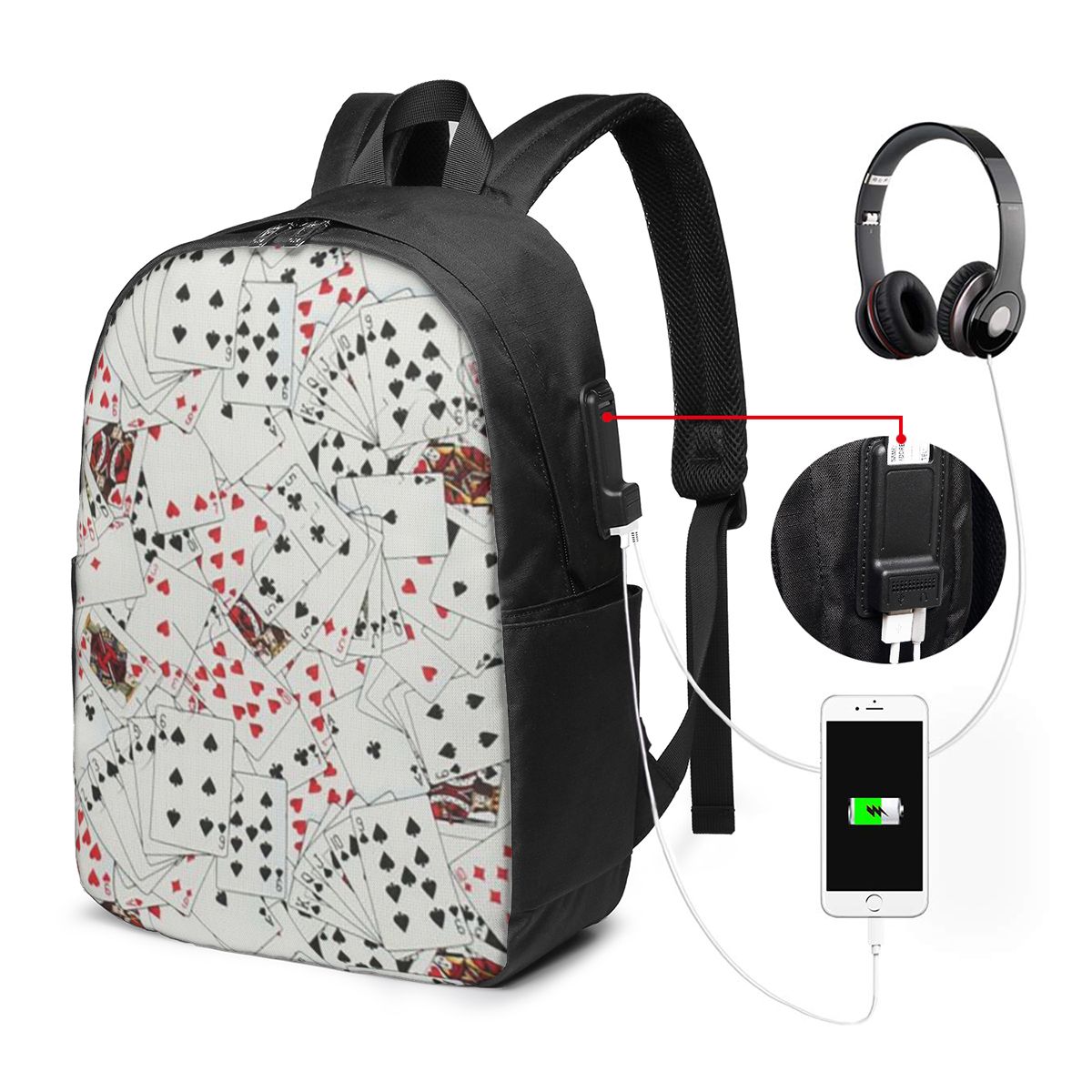 Playing Cards Poker Print Back - огляд і ціна Women Bags For Travel
