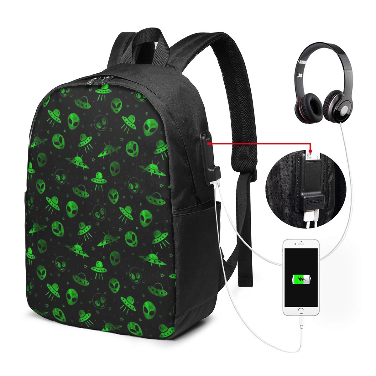 Aliens And UFOs Pattern Backpa - огляд і ціна Women Bags For Travel