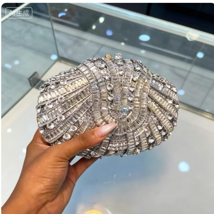 Stone clutch purse crystal dia - огляд і ціна Women Handheld Bags
