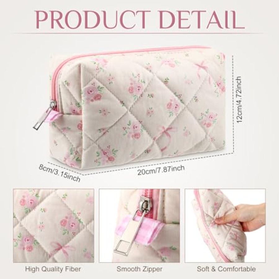 10 Pcs Quilted Makeup Bag Bulk - огляд і ціна Women Bags For Travel